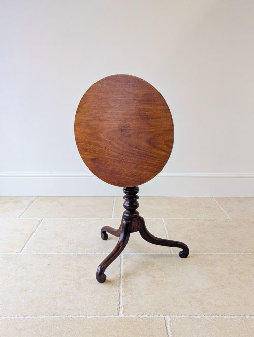 fig 1. Antique Late Georgian Mahogany Tilt-Top Occasional Table c.1800