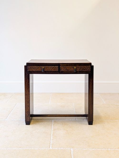 fig 1. Antique Art Deco Oak Side Table c.1920