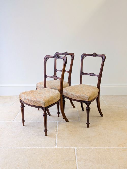 SET OF THREE ANTIQUE VICTORIAN MAHOGANY SIDE CHAIRS C1890 - ADDITIONAL PHOTO 5