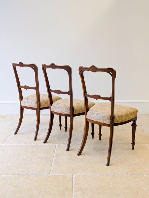 SET OF THREE ANTIQUE VICTORIAN MAHOGANY SIDE CHAIRS C1890 - ADDITIONAL PHOTO 6