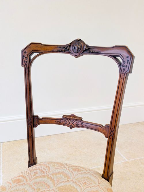 SET OF THREE ANTIQUE VICTORIAN MAHOGANY SIDE CHAIRS C1890 - ADDITIONAL PHOTO 12