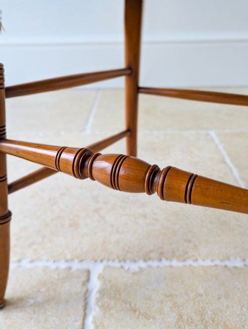 ANTIQUE VICTORIAN SATINWOOD LYREBACK ELBOW CHAIR C1890 - ADDITIONAL PHOTO 13