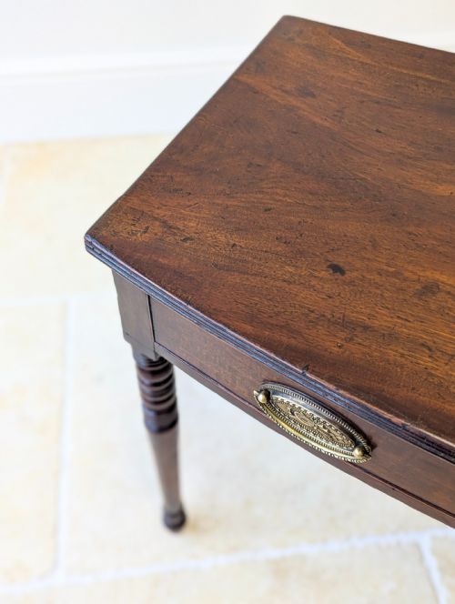 ANTIQUE GEORGIAN MAHOGANY BOWFRONT WRITING TABLE C1810 - ADDITIONAL PHOTO 14