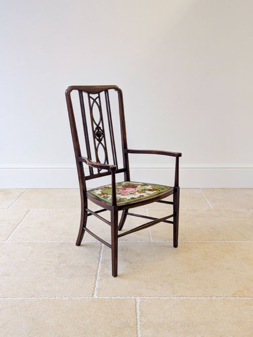 ANTIQUE EDWARDIAN MAHOGANY ELBOW CHAIR C1910 - ADDITIONAL PHOTO 12