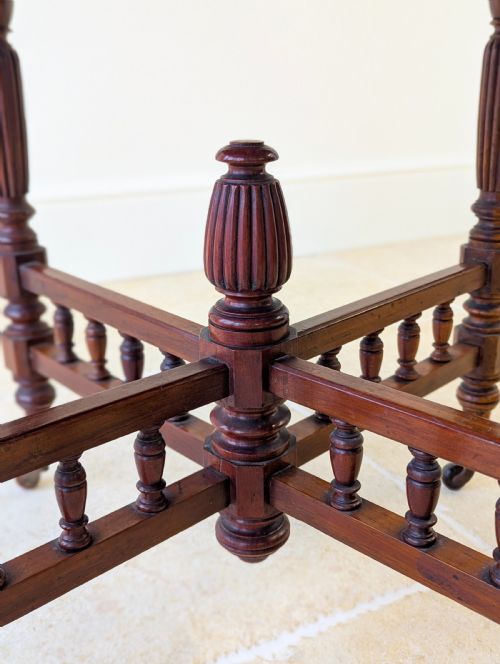 ANTIQUE VICTORIAN MAHOGANY OCTAGONAL CENTRE TABLE C1890 - ADDITIONAL PHOTO 6