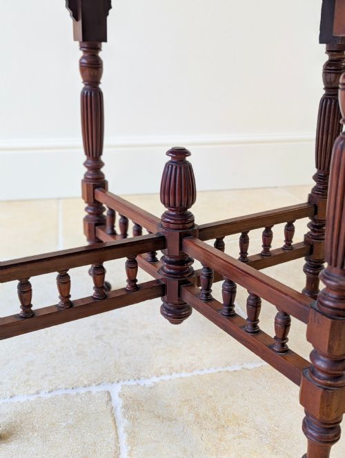 ANTIQUE VICTORIAN MAHOGANY OCTAGONAL CENTRE TABLE C1890 - ADDITIONAL PHOTO 16