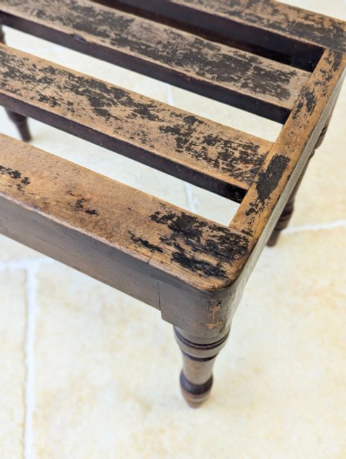 ANTIQUE VICTORIAN BEECH LUGGAGE STAND BY BROWN LAMONT C1870 - ADDITIONAL PHOTO 10