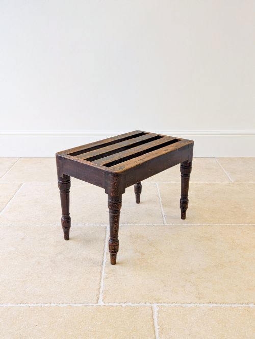 ANTIQUE VICTORIAN BEECH LUGGAGE STAND BY BROWN LAMONT C1870 - ADDITIONAL PHOTO 12