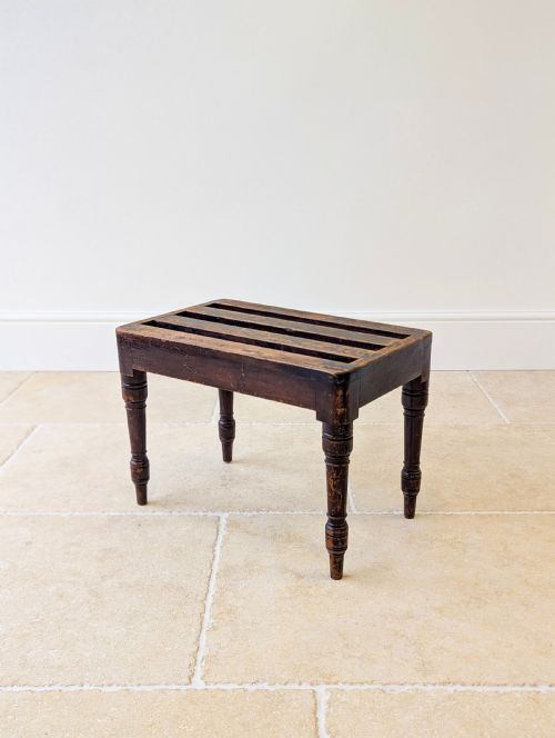 ANTIQUE VICTORIAN BEECH LUGGAGE STAND BY BROWN LAMONT C1870 - ADDITIONAL PHOTO 15