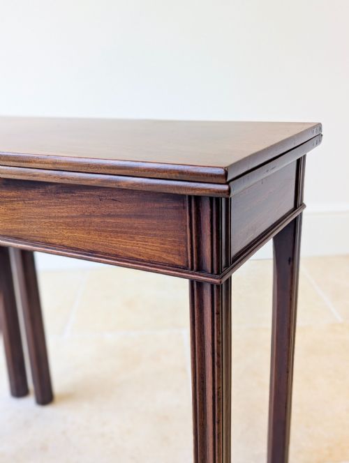 ANTIQUE GEORGIAN MAHOGANY FOLDOVER TEA TABLE C1790 - ADDITIONAL PHOTO 7