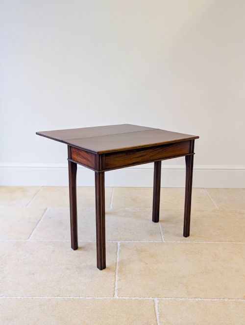ANTIQUE GEORGIAN MAHOGANY FOLDOVER TEA TABLE C1790 - ADDITIONAL PHOTO 14