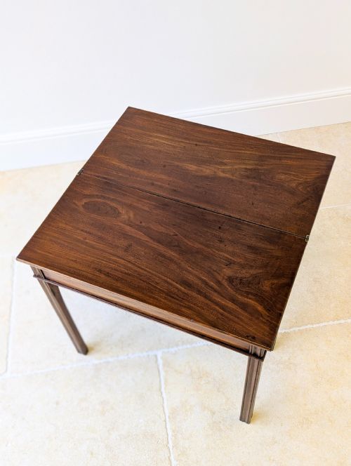 ANTIQUE GEORGIAN MAHOGANY FOLDOVER TEA TABLE C1790 - ADDITIONAL PHOTO 15