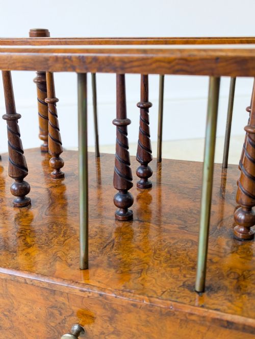 ANTIQUE VICTORIAN BURR WALNUT CANTERBURY C1870 - ADDITIONAL PHOTO 3