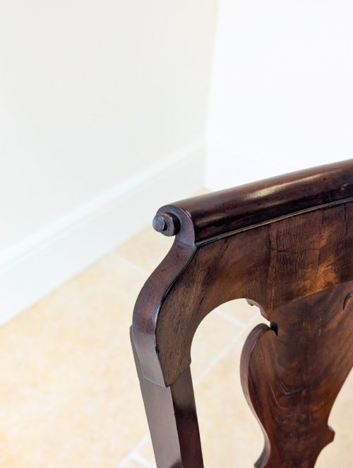 ANTIQUE GEORGIAN MAHOGANY OPEN ARMCHAIR C1750 - ADDITIONAL PHOTO 7