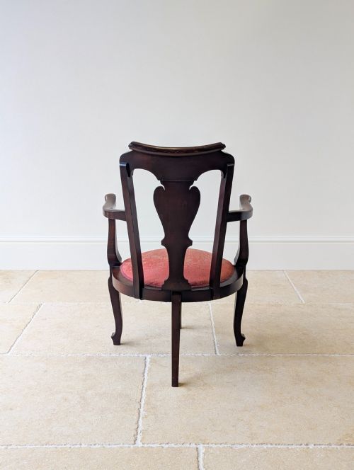 ANTIQUE GEORGIAN MAHOGANY OPEN ARMCHAIR C1750 - ADDITIONAL PHOTO 13