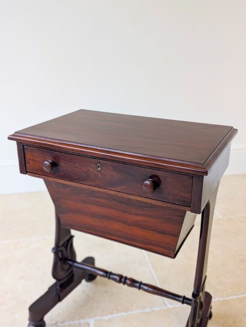 ANTIQUE VICTORIAN MAHOGANY SEWING TABLE C1880 - ADDITIONAL PHOTO 13