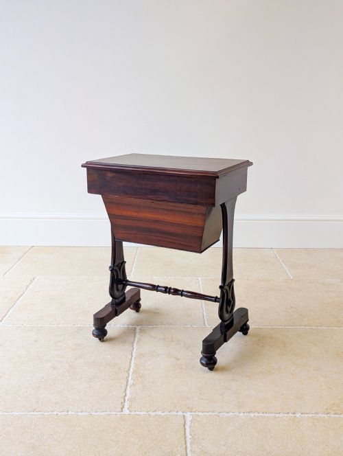 ANTIQUE VICTORIAN MAHOGANY SEWING TABLE C1880 - ADDITIONAL PHOTO 16