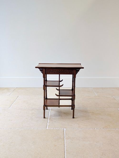 ANTIQUE EDWARDIAN MAHOGANY ANGLOJAPANESE PAGODA OCCASIONAL TABLE C1910 - ADDITIONAL PHOTO 4