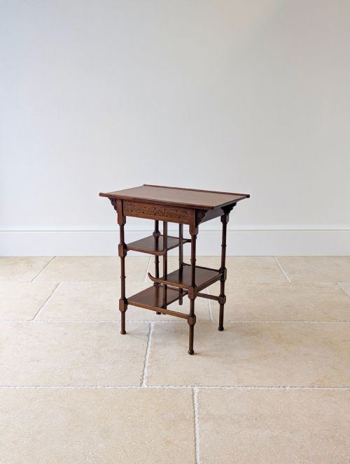 ANTIQUE EDWARDIAN MAHOGANY ANGLOJAPANESE PAGODA OCCASIONAL TABLE C1910 - ADDITIONAL PHOTO 15