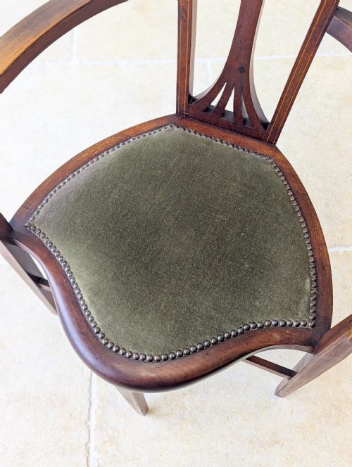 ANTIQUE EDWARDIAN MAHOGANY ELBOW CHAIR C1910 - ADDITIONAL PHOTO 6