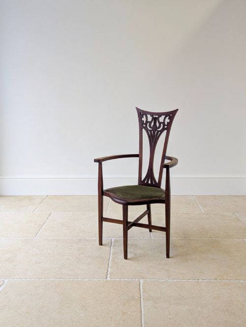 ANTIQUE EDWARDIAN MAHOGANY ELBOW CHAIR C1910 - ADDITIONAL PHOTO 11