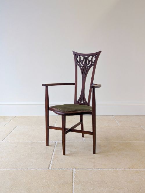 ANTIQUE EDWARDIAN MAHOGANY ELBOW CHAIR C1910 - ADDITIONAL PHOTO 13