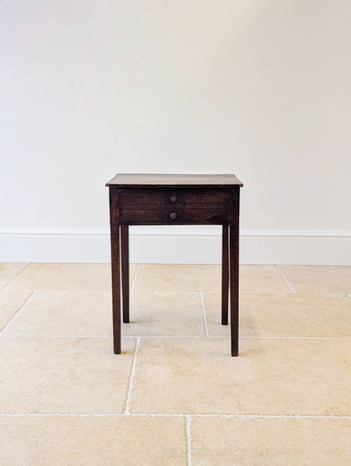 ANTIQUE GEORGIAN OAK WORK TABLE C1800