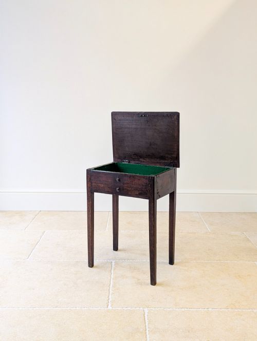 ANTIQUE GEORGIAN OAK WORK TABLE C1800 - ADDITIONAL PHOTO 1
