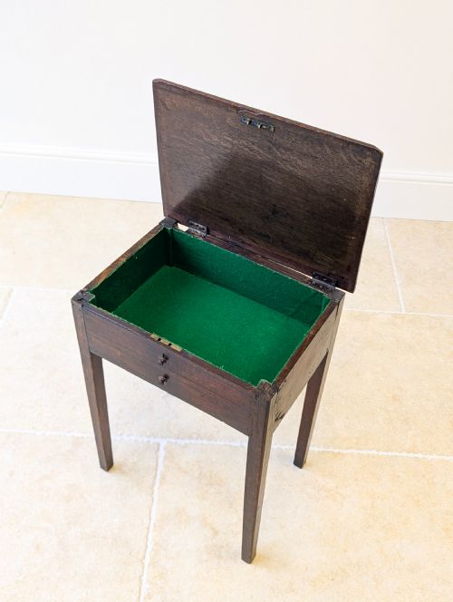 ANTIQUE GEORGIAN OAK WORK TABLE C1800 - ADDITIONAL PHOTO 11