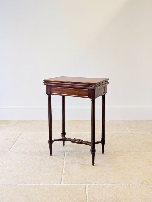 Antique Victorian Mahogany Triple-top Folding Card Table C.1880