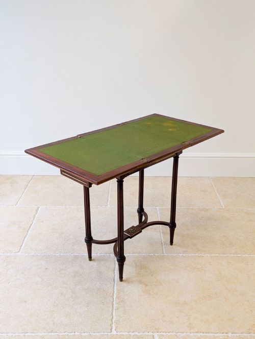 fig 1. Antique Victorian Mahogany Triple-Top Folding Card Table c.1880