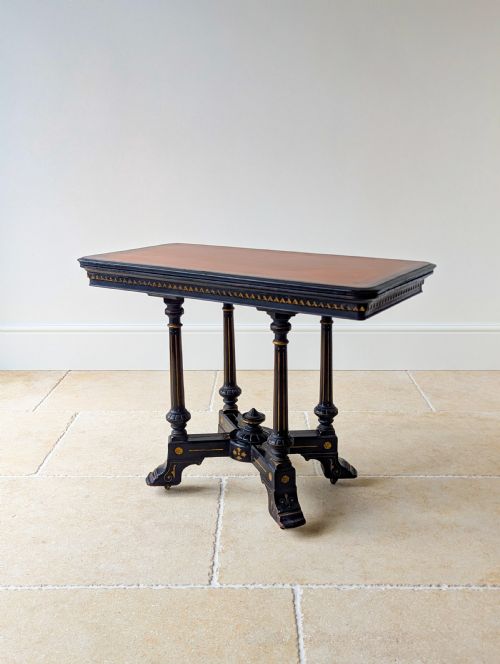 ANTIQUE VICTORIAN AESTHETIC MOVEMENT MAHOGANY CARD TABLE C1880 - ADDITIONAL PHOTO 4