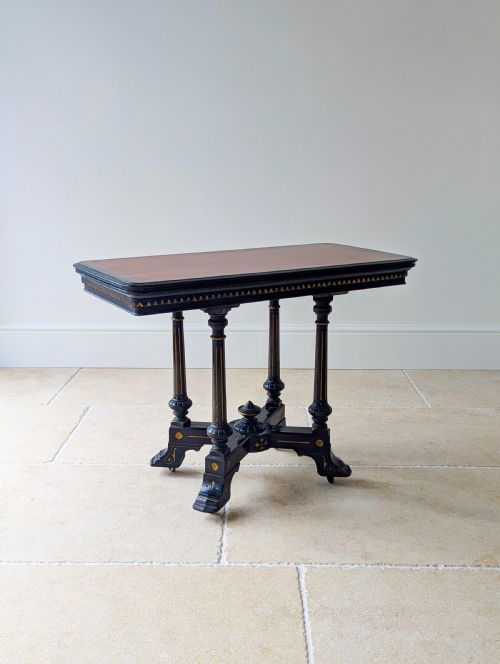 ANTIQUE VICTORIAN AESTHETIC MOVEMENT MAHOGANY CARD TABLE C1880 - ADDITIONAL PHOTO 11