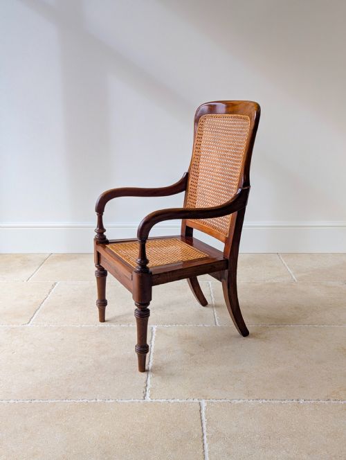 fig 1. Antique Victorian Mahogany Caned Occasional Armchair c.1890