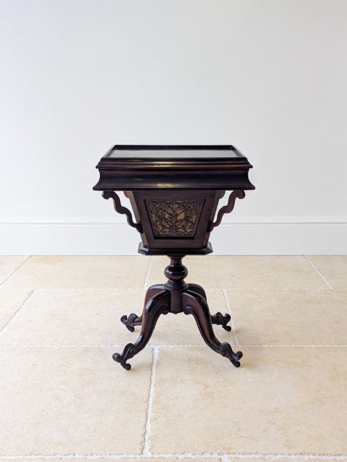 ANTIQUE VICTORIAN ROSEWOOD SEWING READING TABLE C1850 - ADDITIONAL PHOTO 1