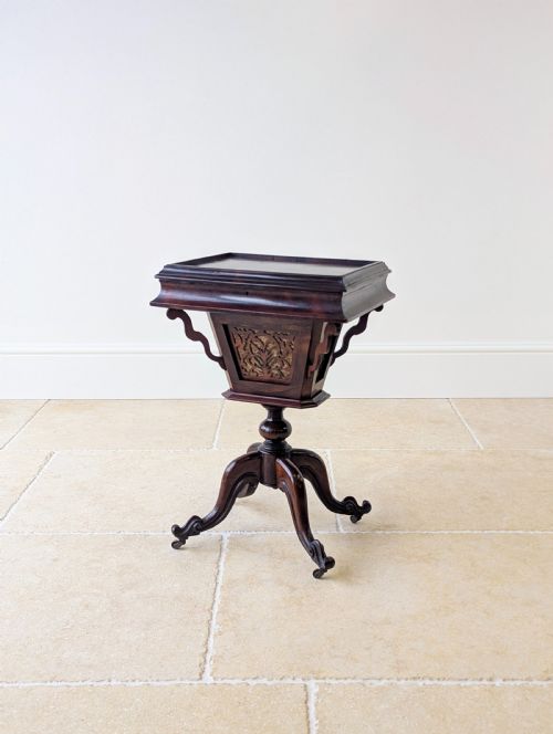 ANTIQUE VICTORIAN ROSEWOOD SEWING READING TABLE C1850 - ADDITIONAL PHOTO 4