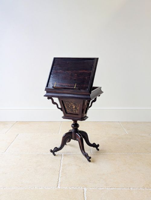 ANTIQUE VICTORIAN ROSEWOOD SEWING READING TABLE C1850 - ADDITIONAL PHOTO 8