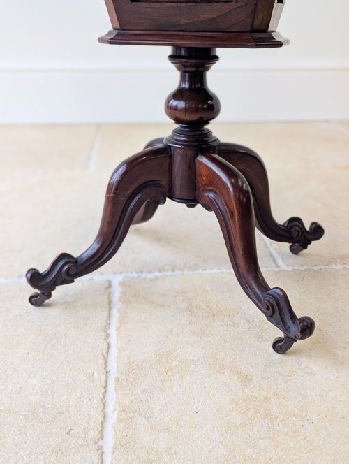 ANTIQUE VICTORIAN ROSEWOOD SEWING READING TABLE C1850 - ADDITIONAL PHOTO 13