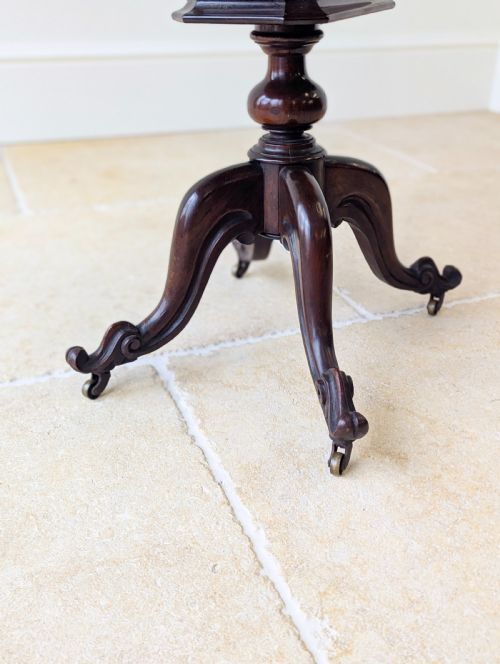 ANTIQUE VICTORIAN ROSEWOOD SEWING READING TABLE C1850 - ADDITIONAL PHOTO 16