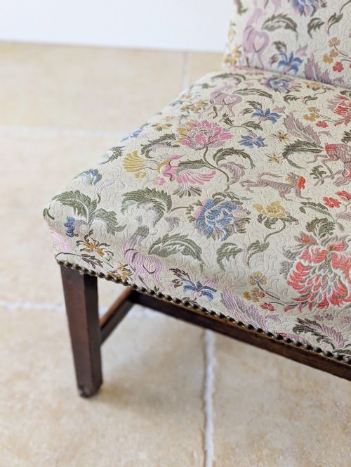 ANTIQUE MID 19TH CENTURY FLORAL MAHOGANY SIDE CHAIR C1850 - ADDITIONAL PHOTO 12