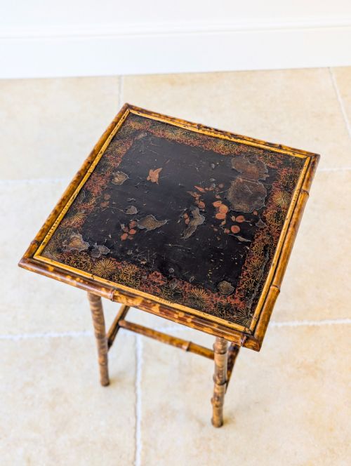 ANTIQUE VICTORIAN BAMBOO OCCASIONAL TABLE C1890 - ADDITIONAL PHOTO 2