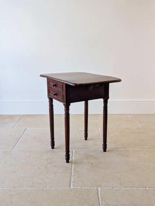 ANTIQUE EARLY VICTORIAN MAHOGANY PEMBROKE WORK TABLE C1850 - ADDITIONAL PHOTO 15