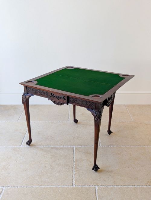 ANTIQUE EDWARDIAN MAHOGANY FOLDOVER CARD TABLE C1900 - ADDITIONAL PHOTO 1