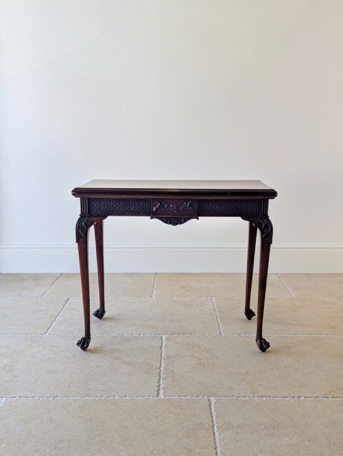 ANTIQUE EDWARDIAN MAHOGANY FOLDOVER CARD TABLE C1900 - ADDITIONAL PHOTO 4