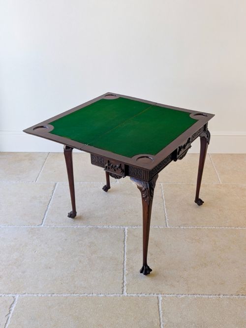 ANTIQUE EDWARDIAN MAHOGANY FOLDOVER CARD TABLE C1900 - ADDITIONAL PHOTO 9
