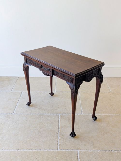 ANTIQUE EDWARDIAN MAHOGANY FOLDOVER CARD TABLE C1900 - ADDITIONAL PHOTO 10