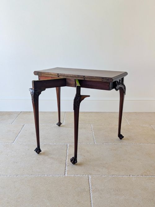 ANTIQUE EDWARDIAN MAHOGANY FOLDOVER CARD TABLE C1900 - ADDITIONAL PHOTO 17