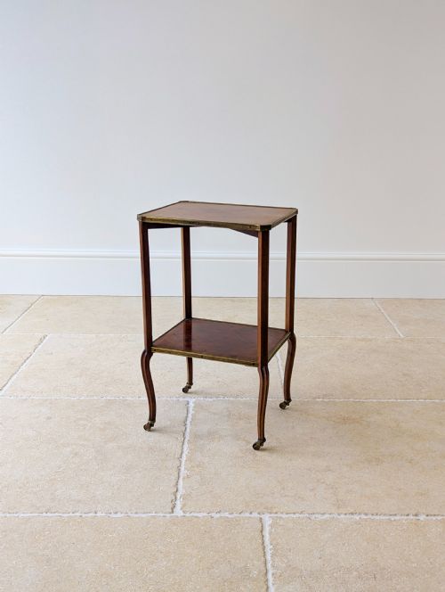 ANTIQUE VICTORIAN MAHOGANY TWOTIER OCCASIONAL TABLE BY W TURNER LORD CO C1880 - ADDITIONAL PHOTO 13