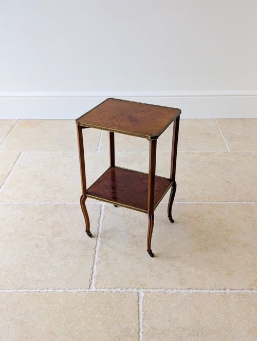 ANTIQUE VICTORIAN MAHOGANY TWOTIER OCCASIONAL TABLE BY W TURNER LORD CO C1880 - ADDITIONAL PHOTO 15