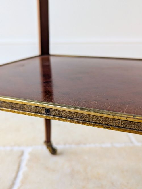 ANTIQUE VICTORIAN MAHOGANY TWOTIER OCCASIONAL TABLE BY W TURNER LORD CO C1880 - ADDITIONAL PHOTO 16